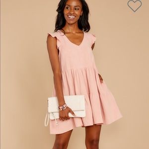 Red dress boutique babydoll dress